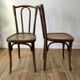 Set of 4 bistro chairs in curved wood of beech Luterma 30s