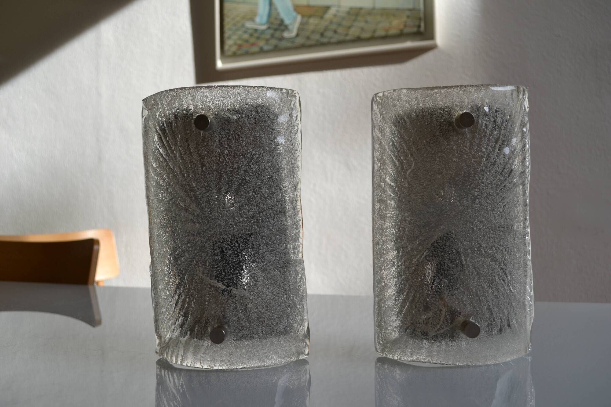 Toni Zuccheri for Venini in Murano, Italy 1960 Pair of wall sconces