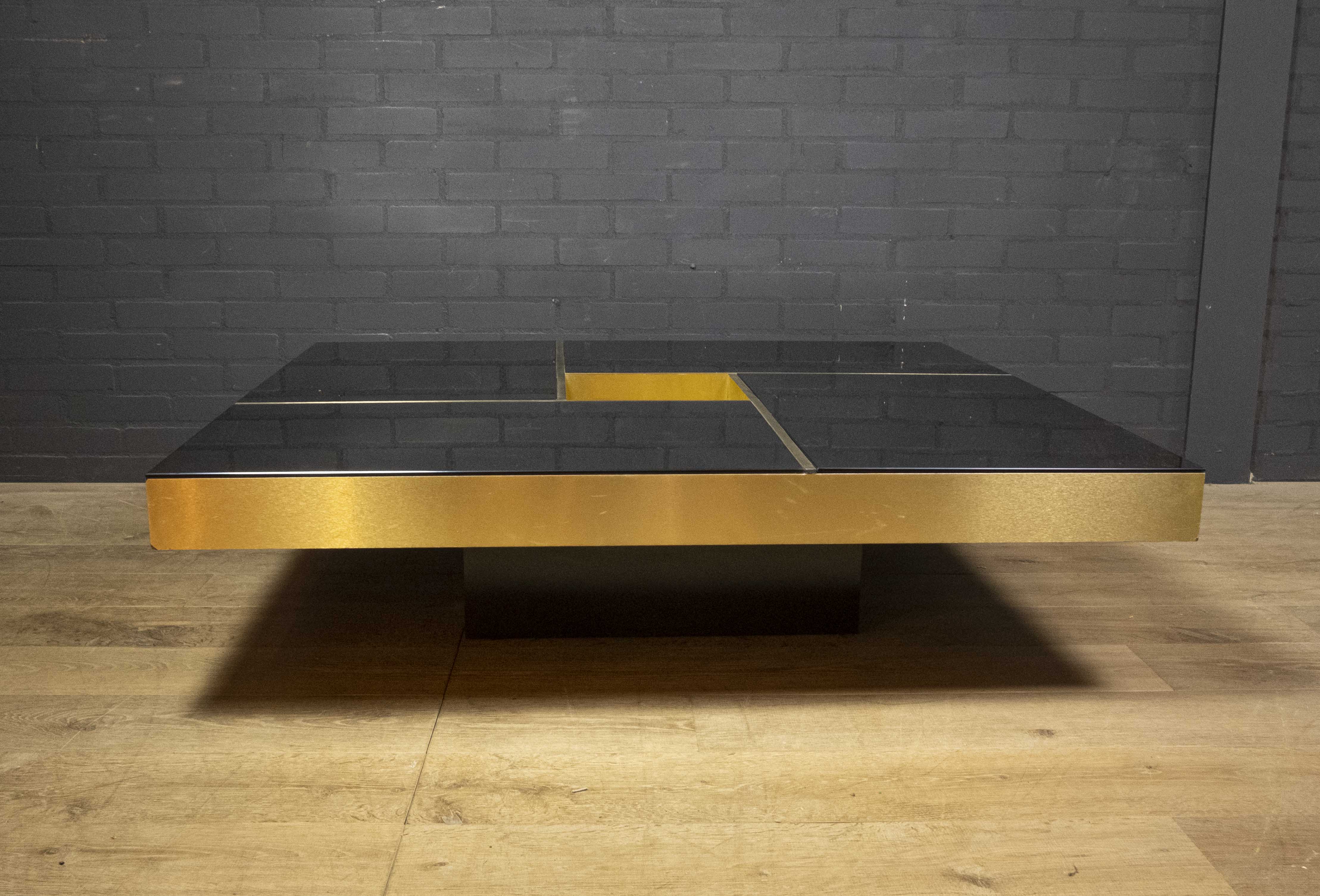 Mirror coffee table "Shilling" by Giovanni Ausenda & Guido Baldi Grossi, Italy 1970