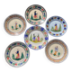 6 Quimper plates with old ceramic characters