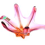 "Starfish" bowl by Murano – Fuchsia Pink & Amber – Circa 1960