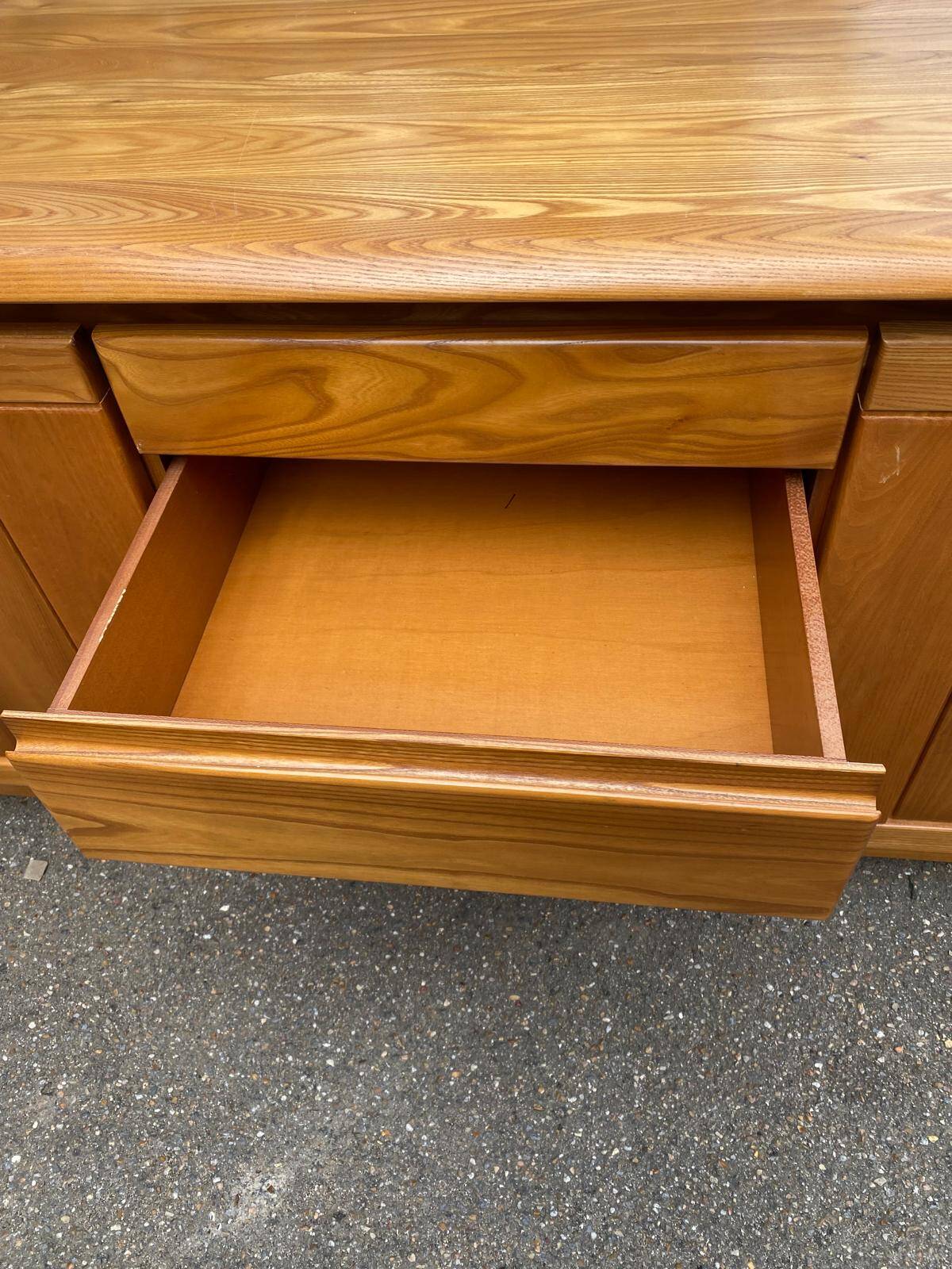 Vintage Scandinavian oak sideboard from the 1980s.