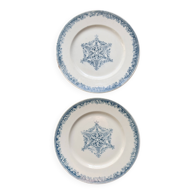 Assiette ancienne terre de fer Creil et Montereau - Service Guirlande