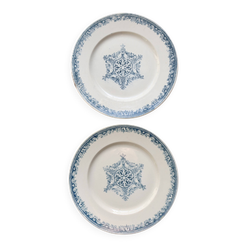 Assiette ancienne terre de fer Creil et Montereau - Service Guirlande