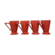 4 red ceramic mugs, Churchill England