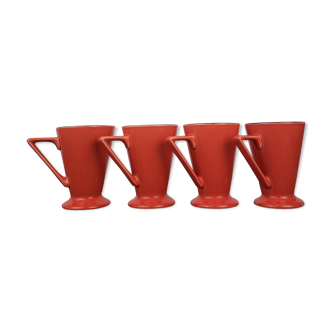 4 mugs en céramique rouge, Churchill England