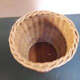 Wicker waste paper basket