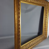Imposing nineteenth century frame wood and gilded stucco 103x87 foliage 82.7x66.7 cm SB