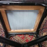 Rattan ottoman stool with woven seat