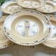 6 vintage K&G Luneville "Flore" porcelain soup plates, 1950s, small blue flowers