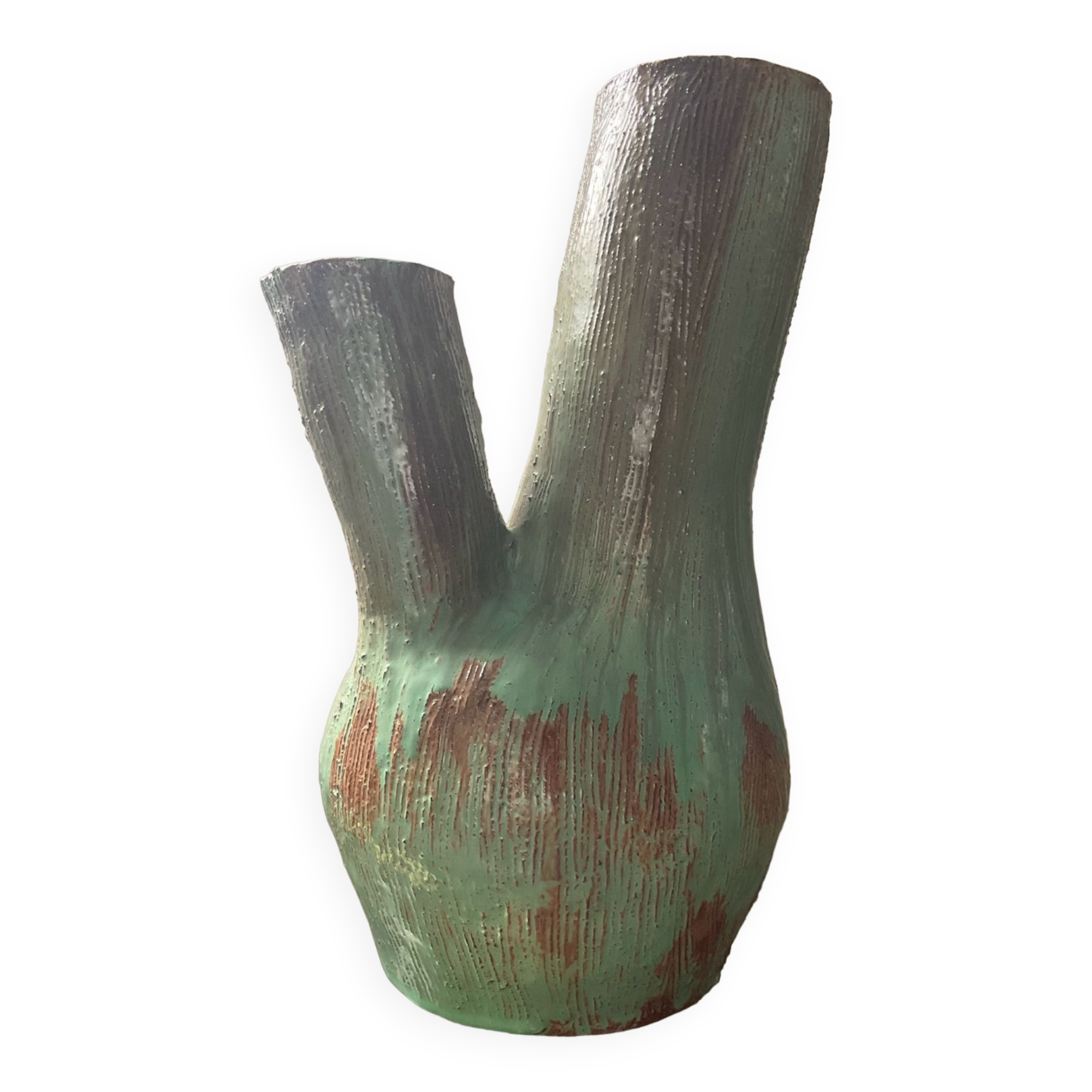 Vintage glazed terracotta vase