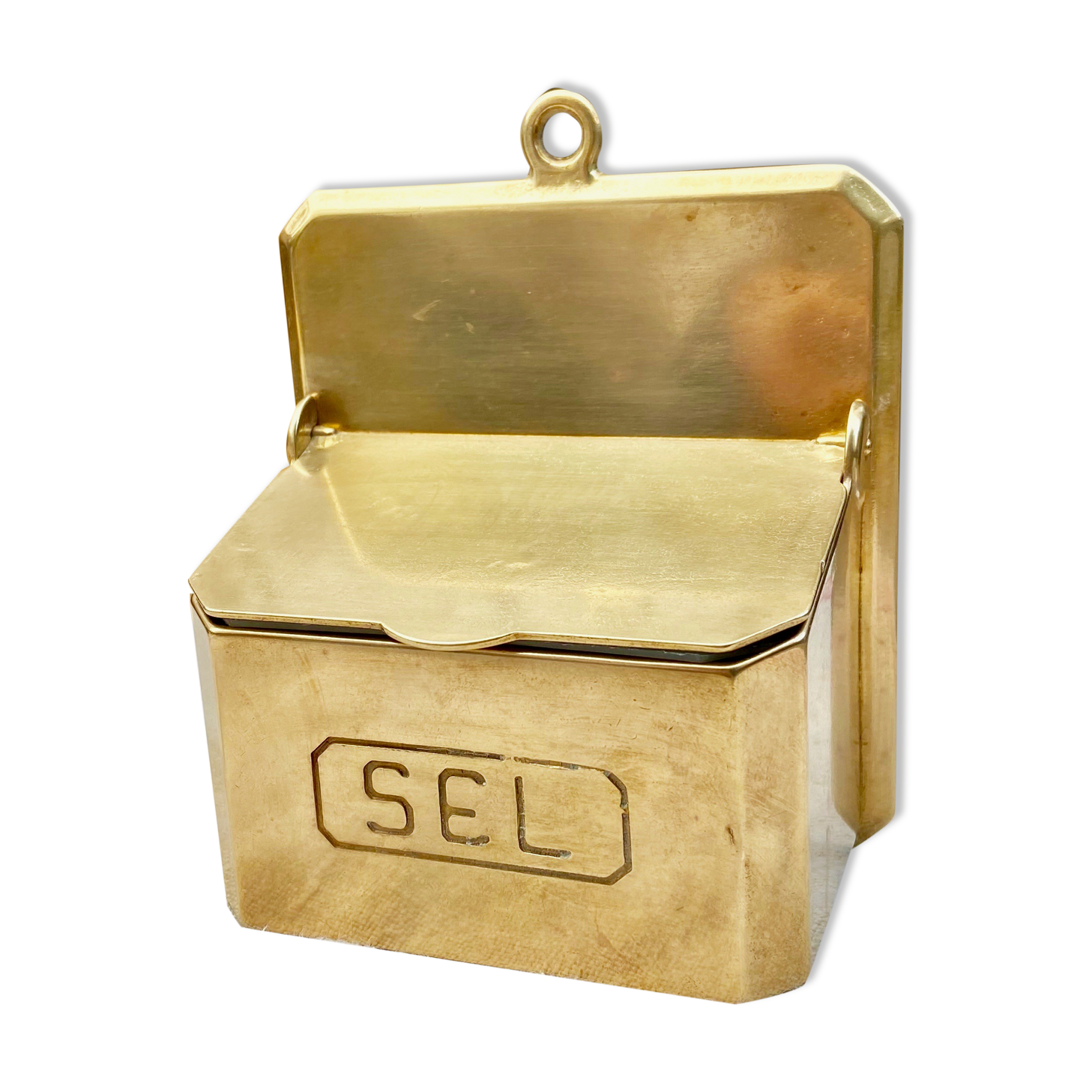 Solid brass salt box