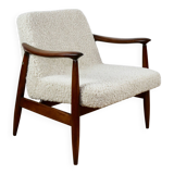Vintage armchair GFM 300-202 design J.Kedziorek Loft 70s vintage beige boucle lamb - 2 pieces available