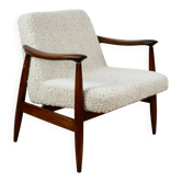 Fauteuil vintage GFM 300-202 design J.Kedziorek Loft années 70 en bouclée beige - 2 pièces disponibles