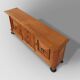 Art Deco brutalist Belgian Oak and Brass Sideboard, 1940s