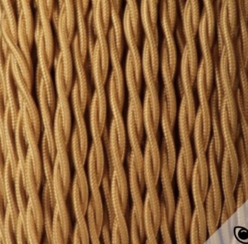 Metal lamp, fabric cable 2M, cotton shade