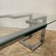 Old glass and chrome coffee table, 70