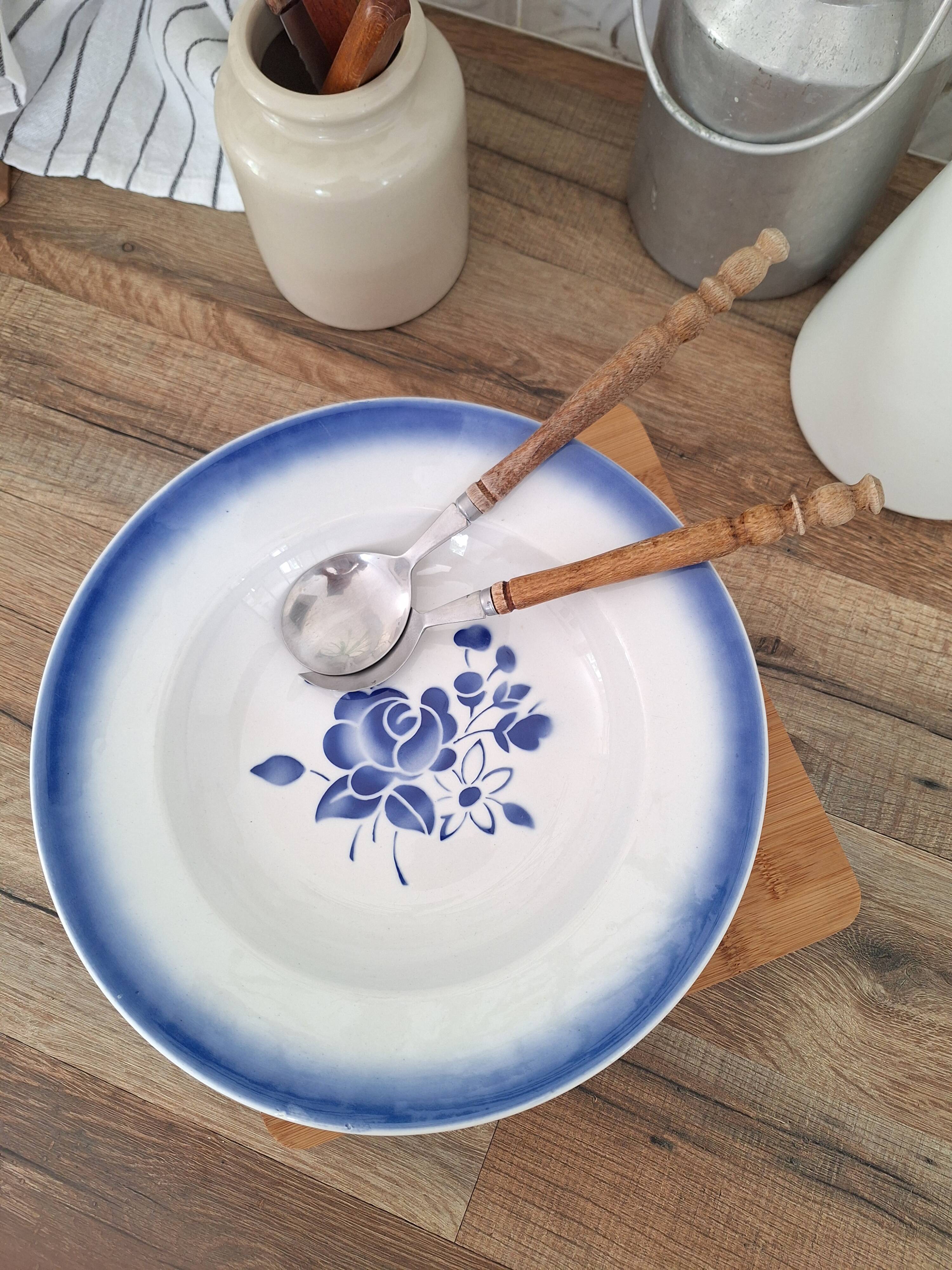 Blue Badonviller Art Deco Deep Dish