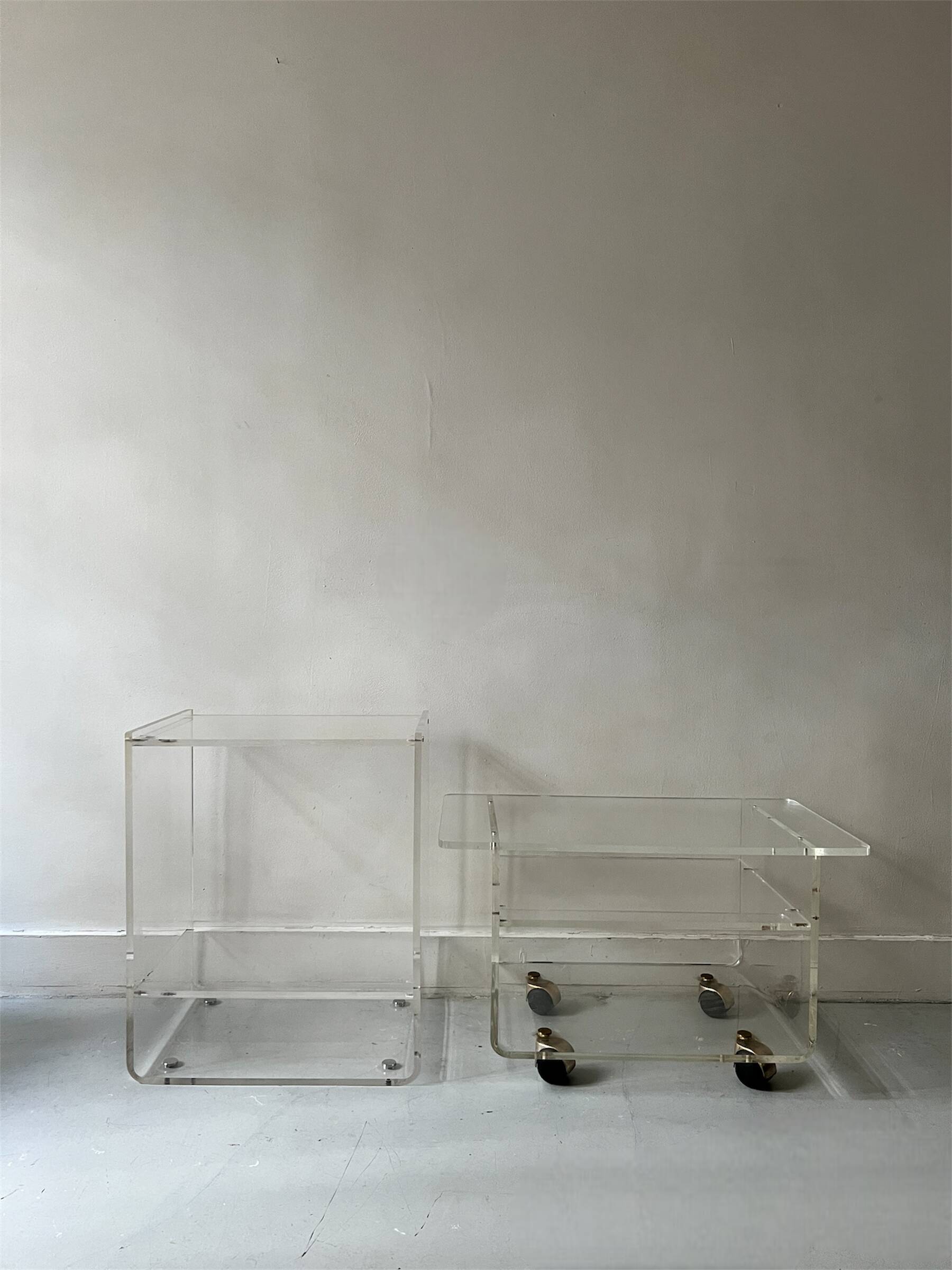 Designer plexiglass bookcase, Les Invisibles Marais International 70's