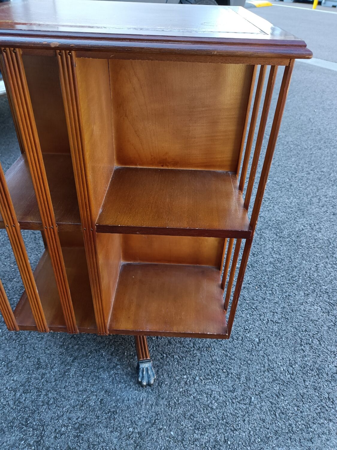 Old vintage English revolving bookcase