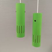 Trombone hanging lamps, refurbished, repainted in beautiful green colours