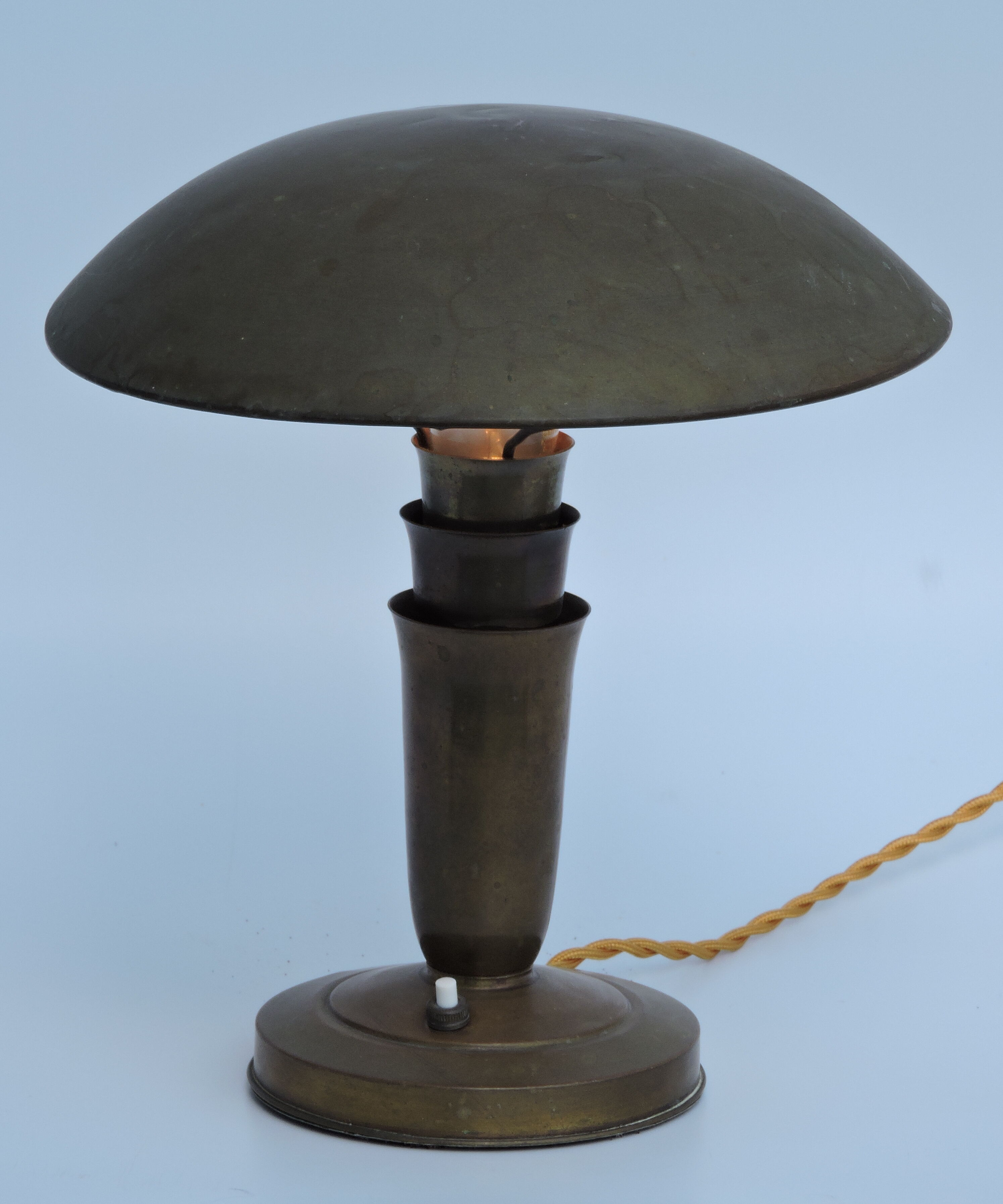 Art Deco bauhaus copper mushroom lamp