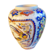 Vase with bird decoration signed y . p derevua