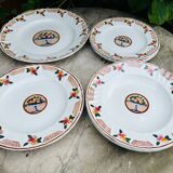 Plat et assiettes art deco, Longwy - décor Maurice