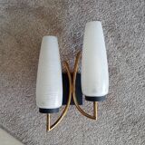 Vintage double tulip wall light from the 50s
