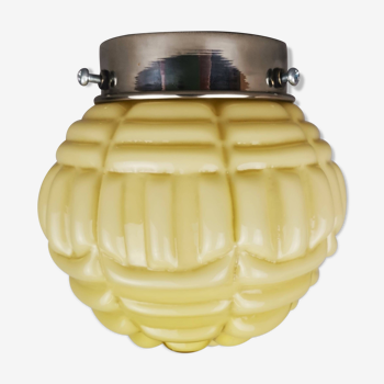 Art Deco opaline glass flush mount lamp