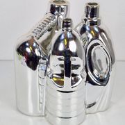 Silver Ceramic Vases and Cleaning Bottles from Pols Potten, 1990s, Set of 3