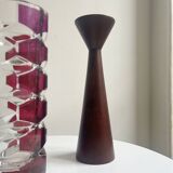 Luminarc vase with burgundy geometric patterns, France 1970