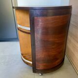 Art Deco rotating round bar in two-tone wood
