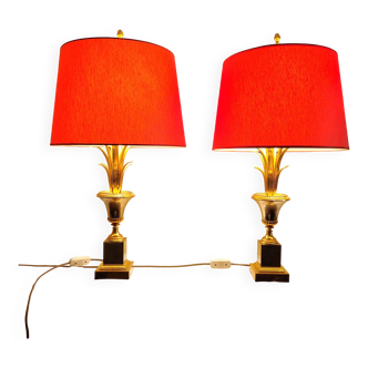Pair of 70s Palm Tree Lamps Maison Boulanger
