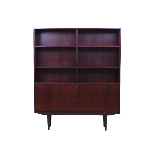 Bibliothèque en palissandre, design danois, années 1970, réalisée par Omann Jun