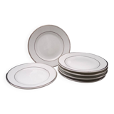 Vintage Vista Alegre Coimbra Dessert Plate Set of 6 Elegant Silver Rim