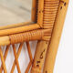 French Bamboo wall coat rack with large mirror, 1960