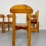 Set of 6 solid pine chairs, Scandinavian design, Reiner Daumiller