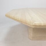 Italian Octagon Coffee Table in Travertine, 1980s