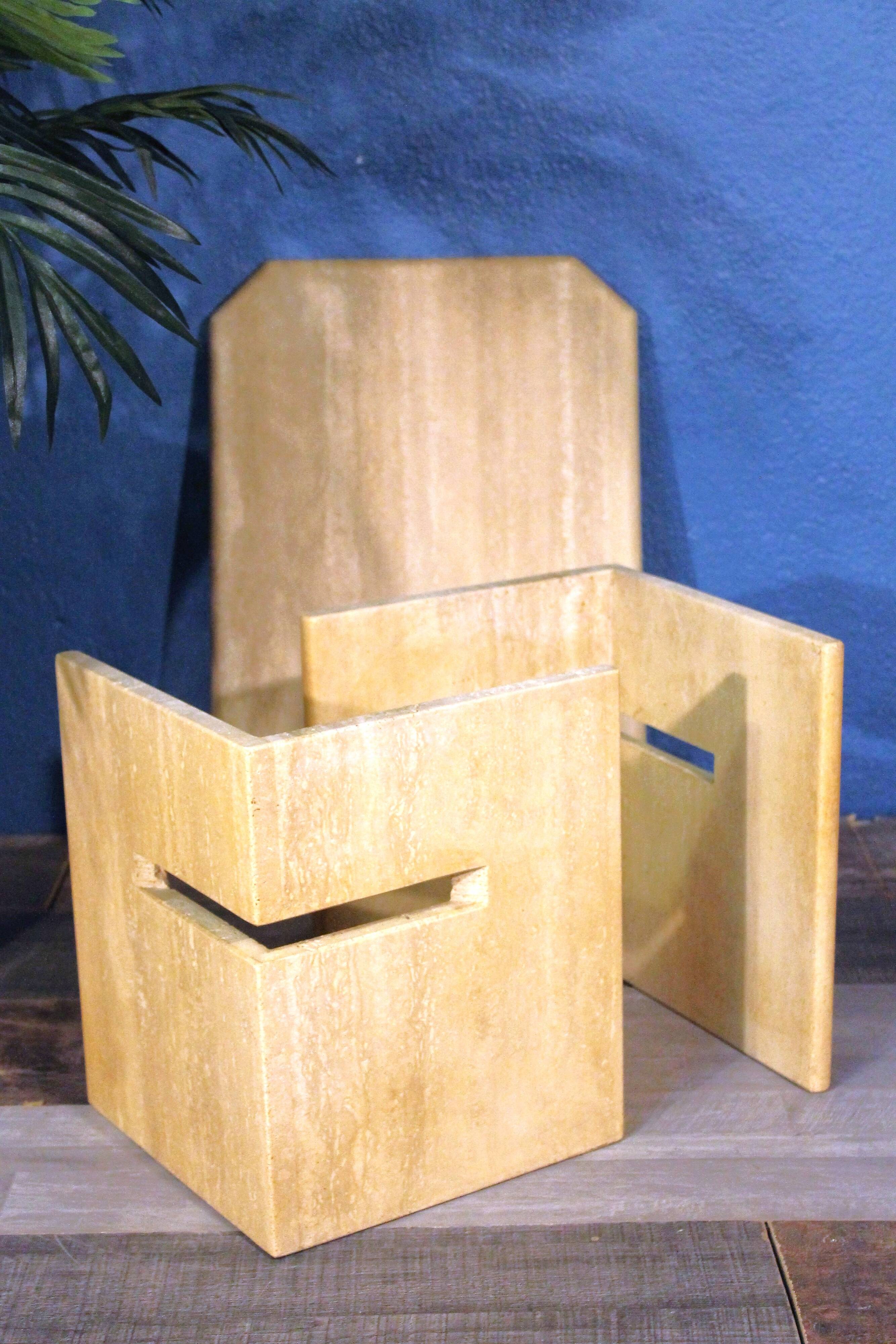 1960s travertine side table