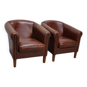 Fauteuils de club en - cuir couleur