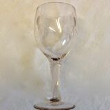 Set of 6 old glass carved Crystal