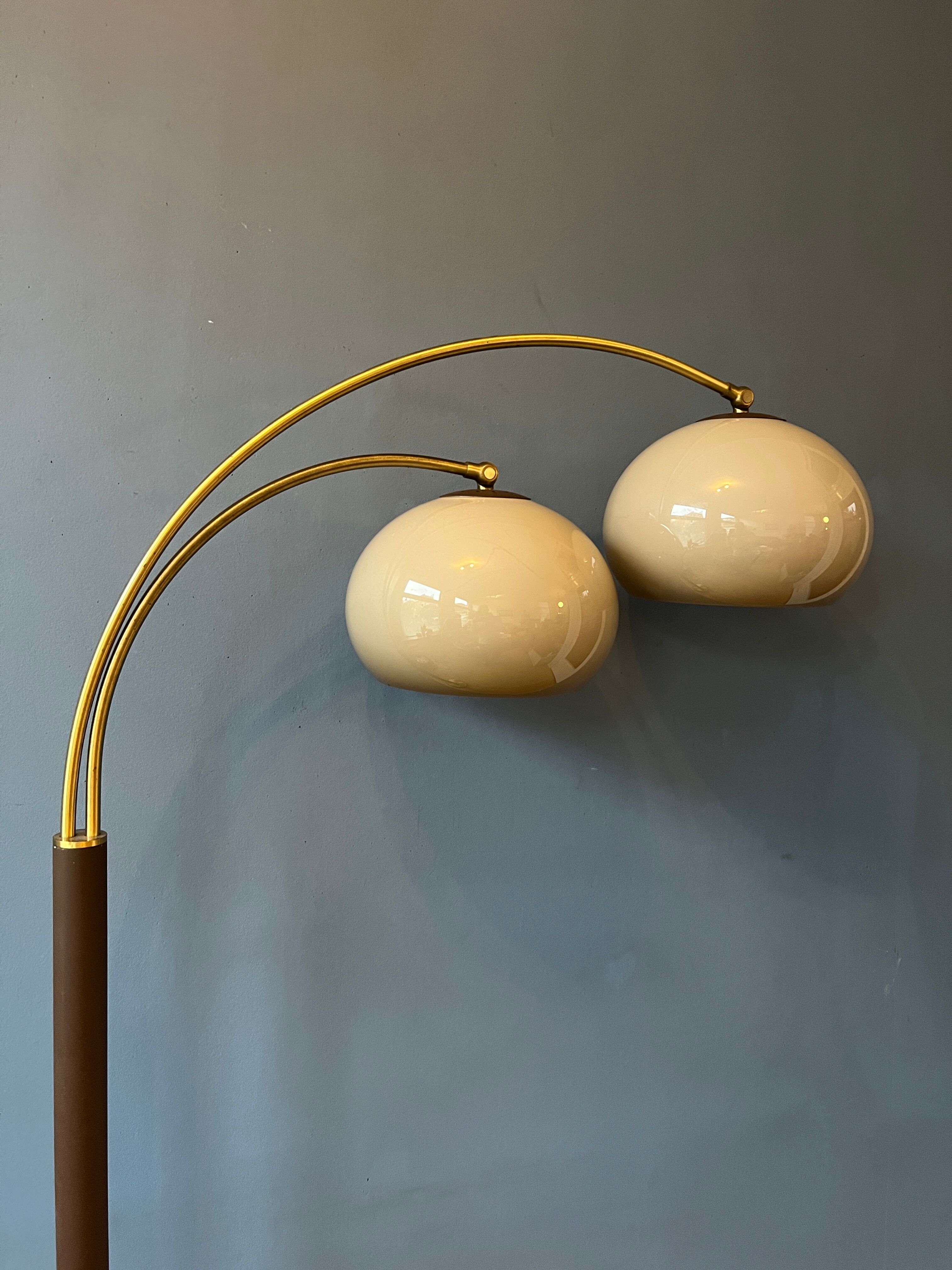 Vintage Dijkstra double arc mushroom floor lamp