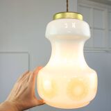 Mid-Century Italian Opaline and Brass Pendant Lamp