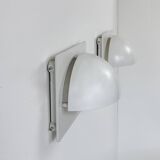 Pair of vintage Louis Poulsen wall lights, matte white lacquered metal, Sweden, 1980.