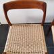 Danish dining chairs in wood and paper cord
