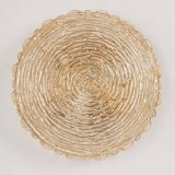 Amber glass wall sconces in the shape of a fingerprint, Germany, 1970s.