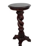 Elegante Colonna Porta-Piante/Busti in Mogano – Vintage Anni '60