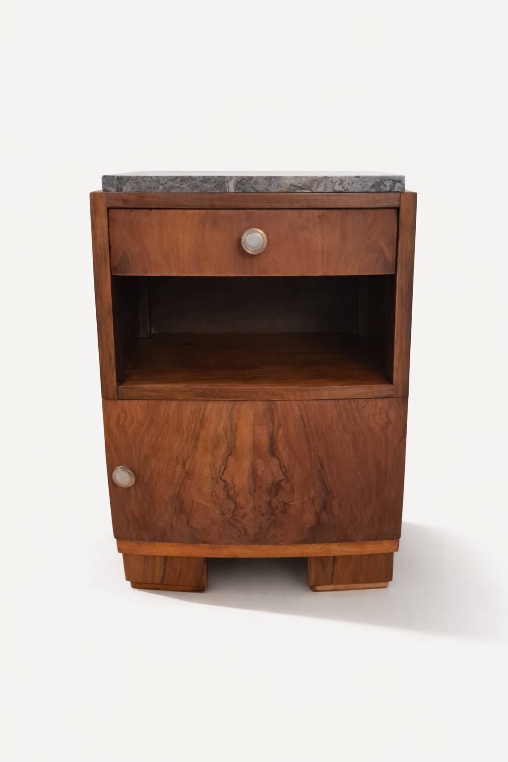 Art Deco side table in wood and marble – 1930s – bedside table