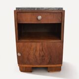 Art Deco side table in wood and marble – 1930s – bedside table